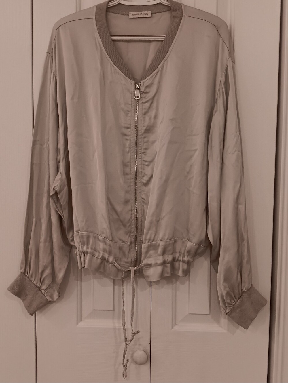 Genuine Silk Bomber Jacket - Made in Italy - Picture 2 of 8